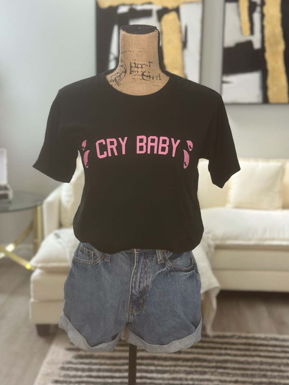 Cry Baby Logo Graphic T-Shirt Black